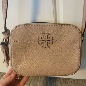 Tory Burch Leather Thea Crossbody Camera Bag - Tan